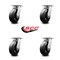 Service Caster 6 Inch Kingpinless Rubber on Steel Wheel Swivel Top Plate Caster SCC, 4PK SCC-KP30S620-RSR-4 - alternate 2